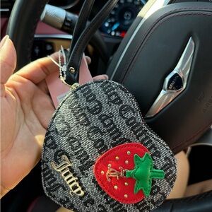 Juicy Couture Black and Red Heart Wristlet